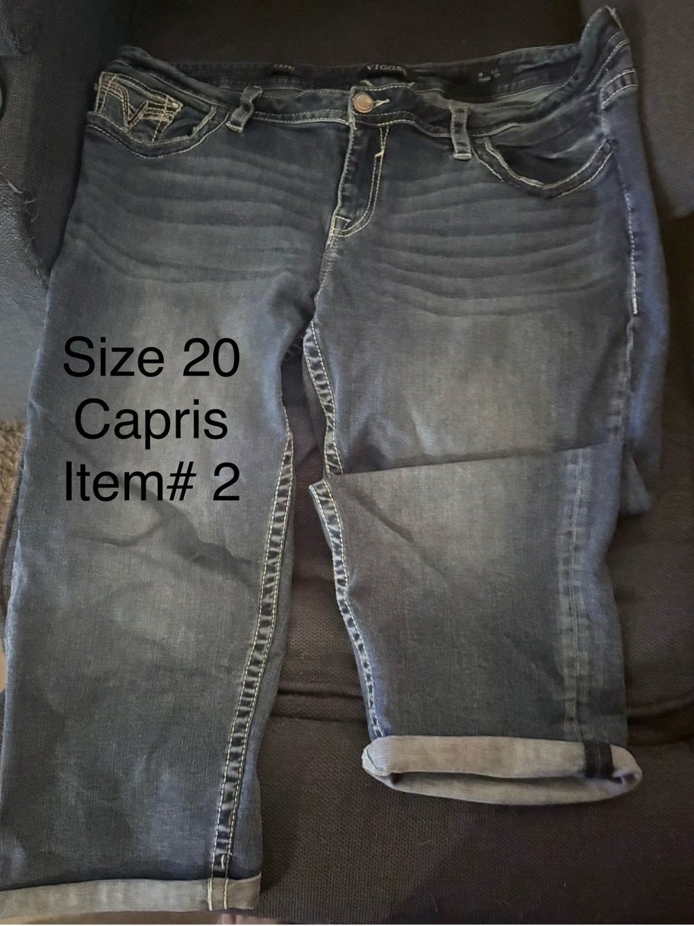 Vigoss Faded Indigo Cropped Denim Capris